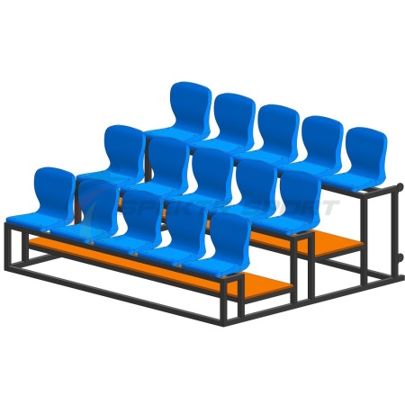 Купить Трибуна мобильная 3 ряда сиденья пластиковые на 15 мест в Красноармейске 